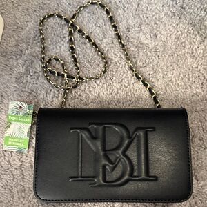 Badgley Mischka Black Vegan Leather Crossbody